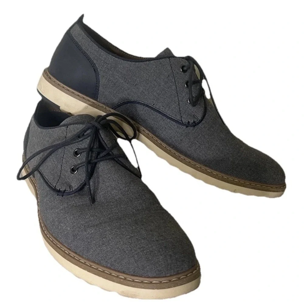 Hawker Rye Gray Men's Lace-up‎ Oxford Shoes Size 10 Dress/Casual